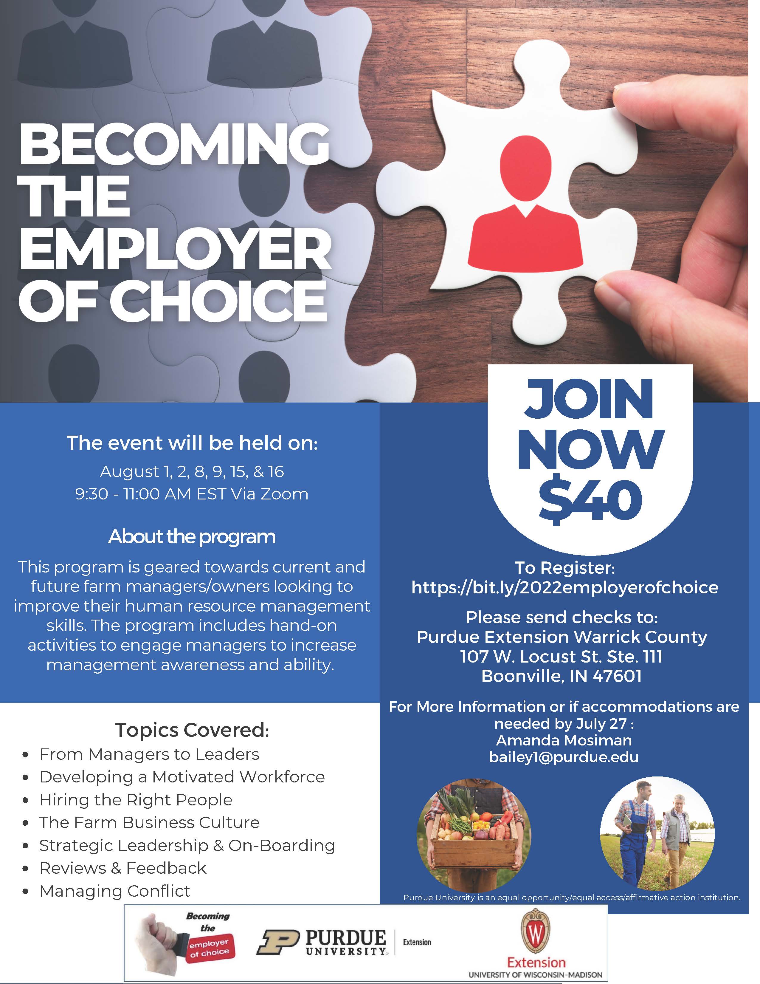flyer for the becoming the employer of choice